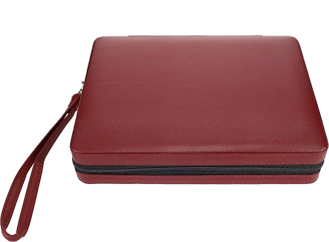 WE Games Backgammon Set, Board Games for Adults - Travel Games - Magnetic with Burgundy Leatherette Backgammon Board and Carrying Strap - Travel Backgammon Sets for Adults