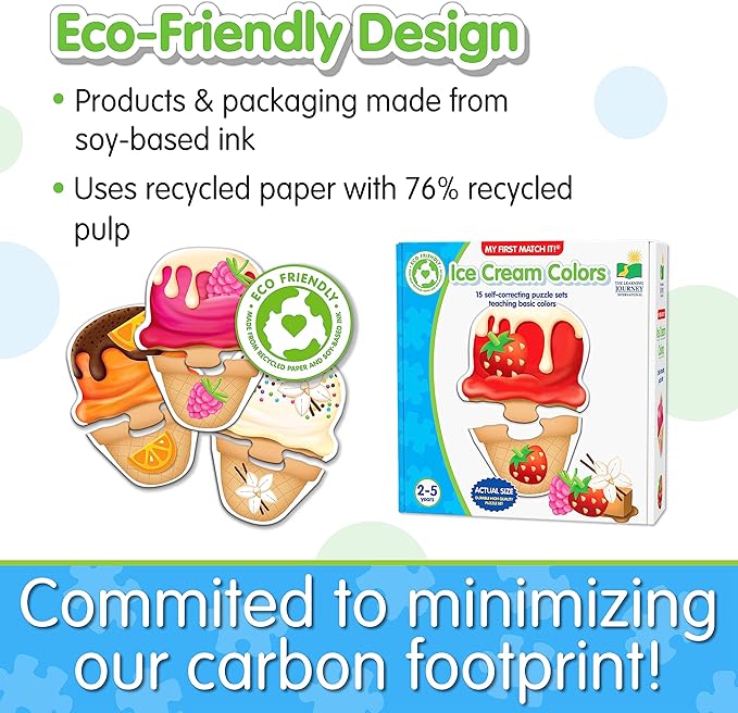 The Learning Journey: My First Match It - Ice Cream Colors - 15 Piece Self-Correcting Matching Puzzles - First Learning Toys for Toddlers 2-5 - Award Winning Toys