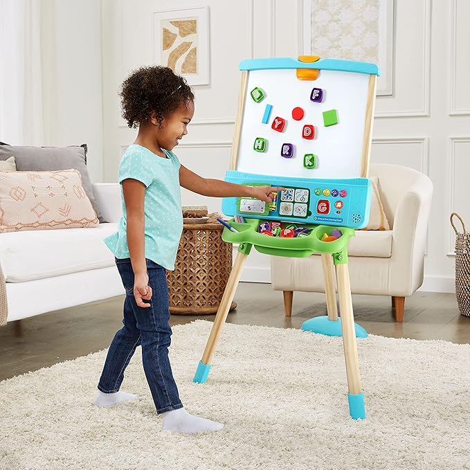 LeapFrog Interactive Learning Easel with Magnetic Chalkboard and Whiteboard for Kids Ages 3-5 (Frustration Free Packaging)