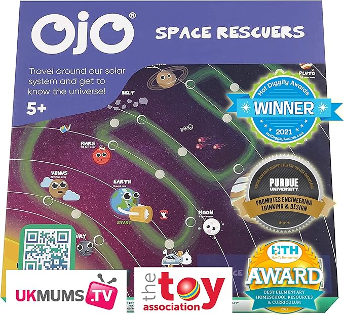 OjO Space Rescuers Solar System Science Game Children Become Astronomers! STEM Educational Toy (Age 5+) | Science Board Game for Kids | Learn Planets & Space