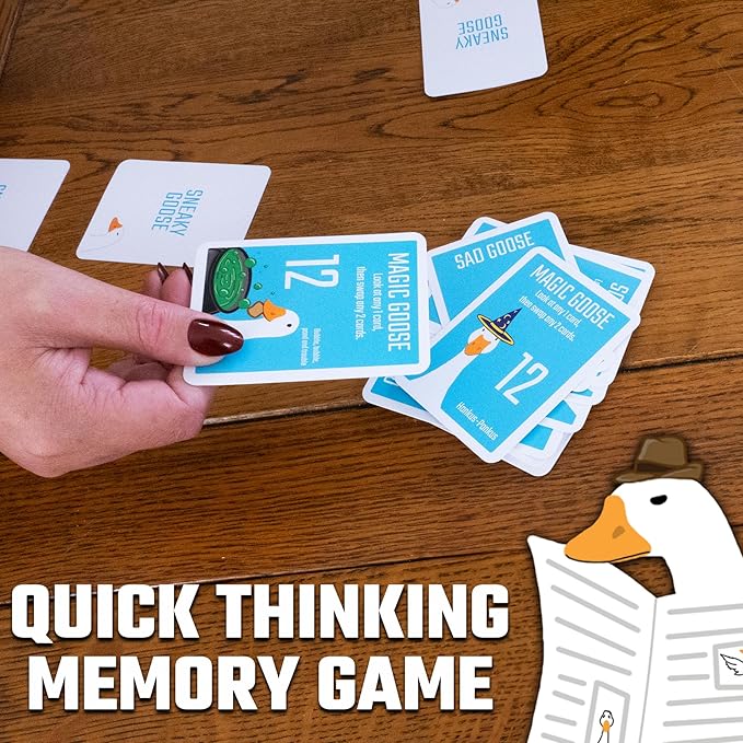 Sneaky Goose - Family Fun Strategy Card Game for Kids, Teens & Adults | Quick Thinking & Memory Game | Addictive and Entertaining | 2-5 Players | Age 8+