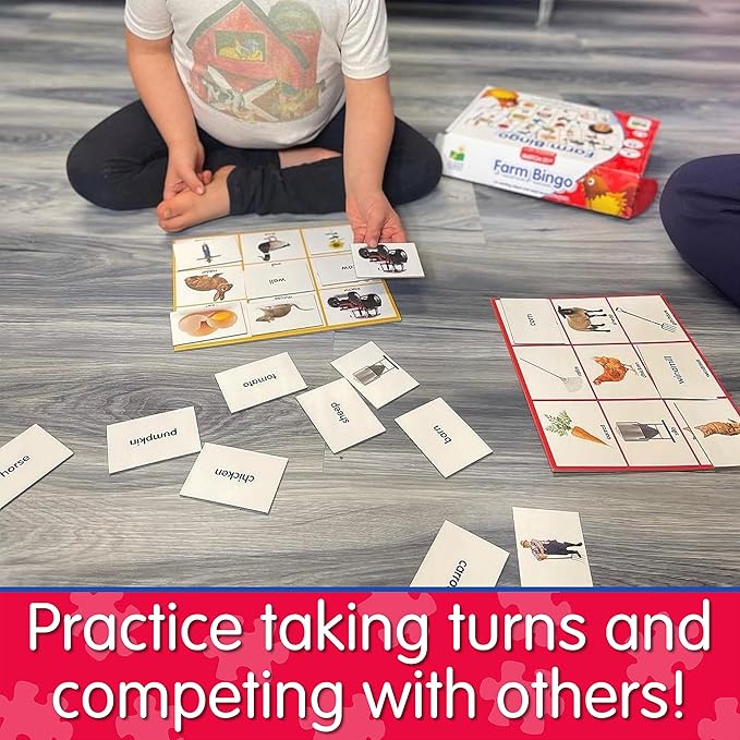 The Learning Journey: Match It! Bingo - Farm - Reading Game for Preschool and Kindergarten 36 Picture Word Cards