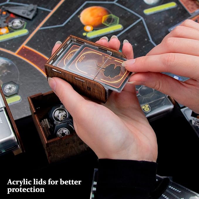 Smonex Wooden Organizer Compatible with Star Wars: Rebellion Board Game and Rise of The Empire Expansion - Board Game Insert Made with Two Thematic Colors