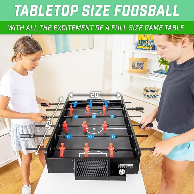 GoSports 32 Inch Tabletop Foosball Game Set - Oak or Black