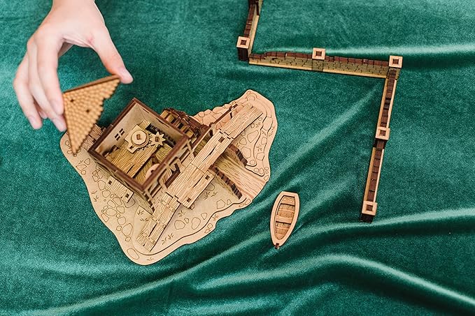 TowerRex Watermill D&D Terrain Buildings, DND Accessories for Dungeons & Dragons, Pathfinder, Warhammer, Tabletop Battle Map, Wooden Laser Cut Wargaming Terrain, RPG Scenery for 32mm, 28mm Miniatures