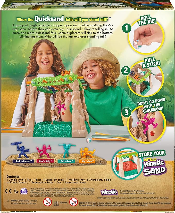 Spin Master Games Sink N’ Sand, Quicksand Kids Board Game with Kinetic Sand for Sensory Fun and Learning – Easy Toy Gift Idea, for Preschoolers and Kids Ages 4 and up