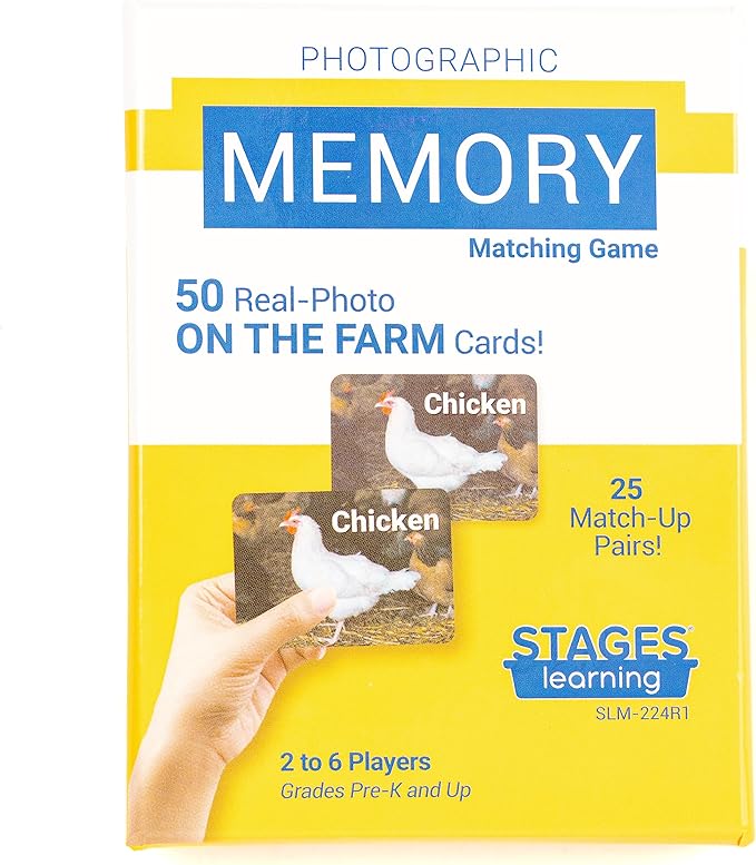 On The Farm Memory Card Game from The Makers of Language Builder with Real Photo Images