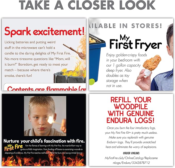Prank-O My First Fire Prank Gift Box – Empty Box for Wrapping Real Presents – Hilarious Fake Packaging for Birthdays, Christmas, and Holidays – Fun Gag Gift Box for Men, Women, and Kids