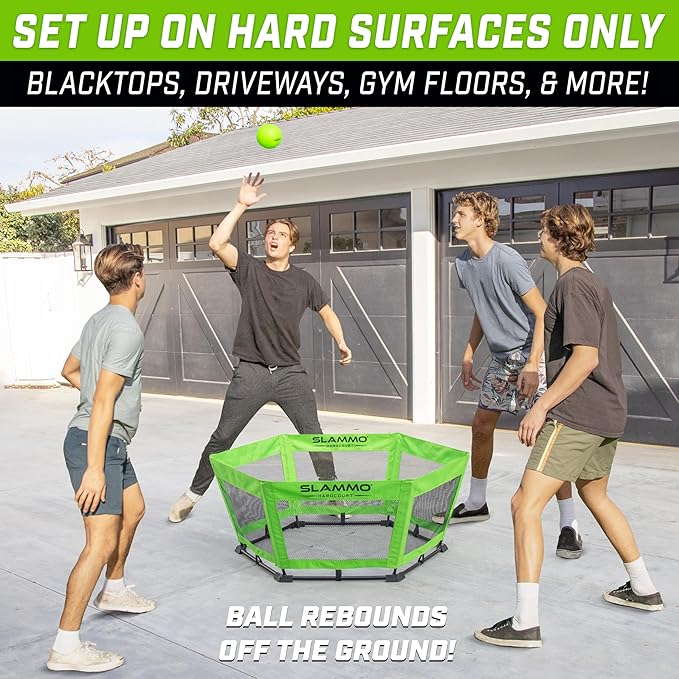 GoSports Slammo Rally - Vertical Net for Longer Rallies - Choose Original or Hardcourt Roundnet Game Set