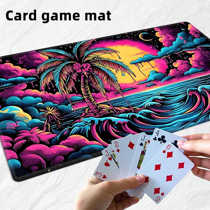 for MTG Playmat with Storage Bags, Card Playmat for TCG Card Playing Game,Rollable & Foldable for PTCG and Board Game Mat for Cards,Non-Slip Colorful Beach Desk Mat for Home Office