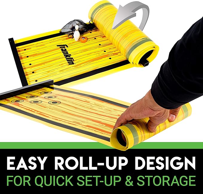 Franklin Sports Shuffleboard Table Game Mats – Tabletop Shuffleboard Mats and Pushers – Indoor Shuffleboard Games