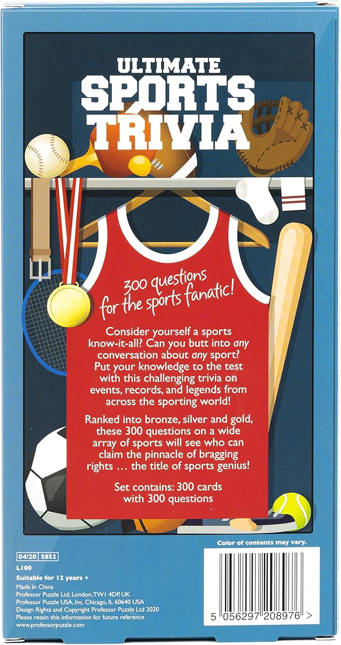 Professor PUZZLE Ultimate Sports Trivia - 300 Quiz Questions for Sports Fanatics