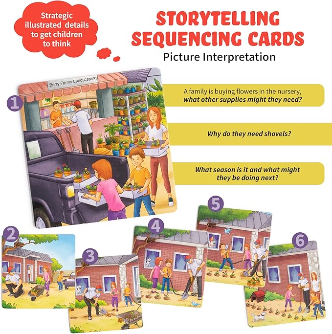 SPARK INNOVATIONS Sequencing Cards Bundle, Storytelling Cards, Higher and Lower Level Boxes, Speech Therapy Games, Learning Toys, Speech Therapy Games Bundle