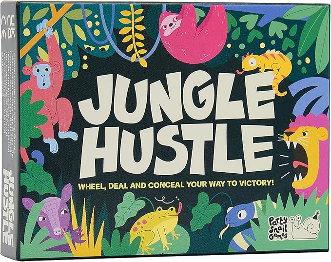 Jungle Hustle: Wheel, deal & conceal your way to victory | Avoid the Armadillos of Doom! | Quick to learn card game | Ideal for kids, teens & adults | Perfect for home or travel | Small box, huge fun!