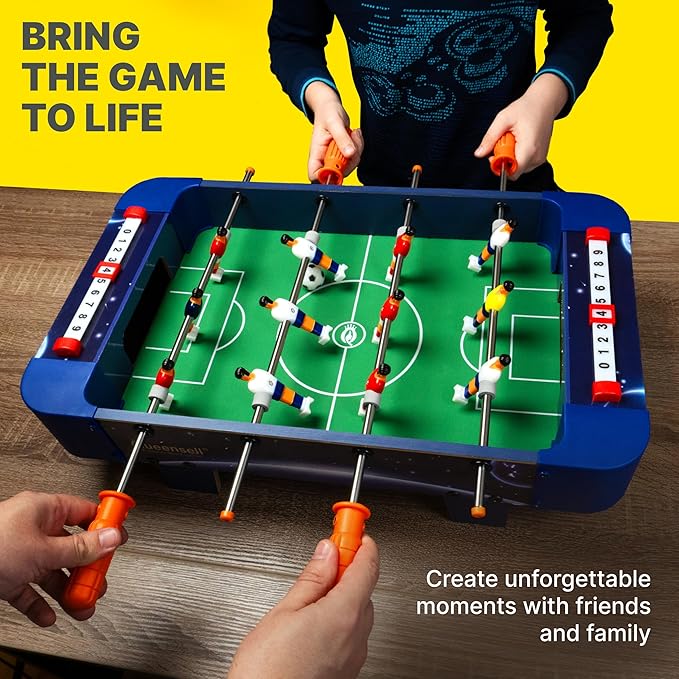 Mini Foosball Table for All Family – 21-Inch Mini Soccer Game, Mini Soccer Table Game for Family Game Nights - Simple Assembly Required