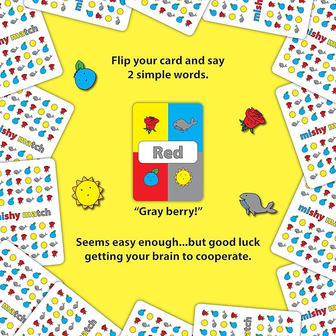 Mishy Match The Hardest Easy Game Ever - Mensa Award Winning Hilarious Party Game - Card Games for Adults and Teens - Unique Gift for Teens and Adults