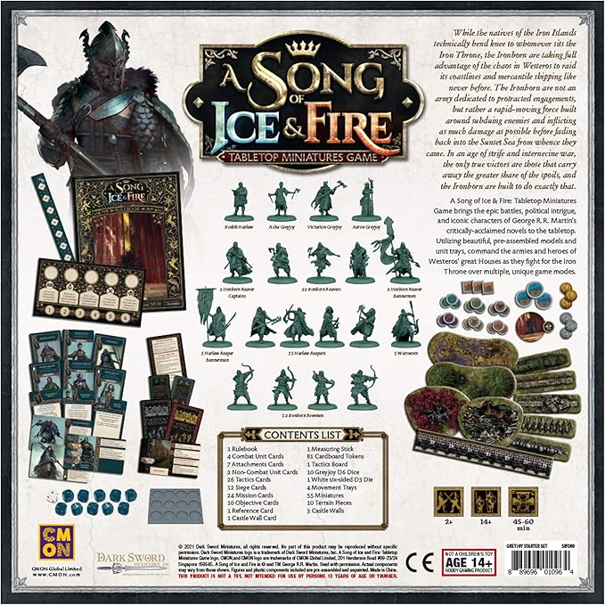 A Song of Ice and Fire Tabletop Miniatures Game House Greyjoy Starter Set - Rulers of The Iron Islands! Strategy Game for Adults, Ages 14+, 2+ Players, 45-60 Minute Playtime, Made by CMON