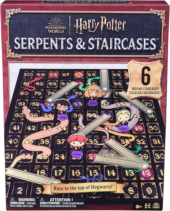 Spin Master Games, Wizarding World of Harry Potter Serpents & Staircases Classic Game, Harry Potter Game for Muggles, for Kids & Family, 1-4 Players, for Ages 5 & Up
