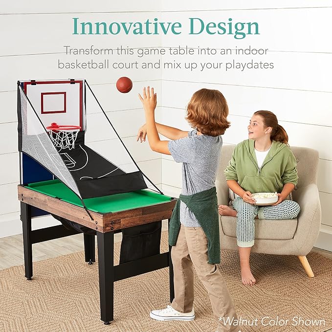 Best Choice Products 13-in-1 Combo Game Table Set for Home, Game Room, Friends & Family w/Ping Pong, Foosball, Basketball, Air Hockey, Archery, Chess, Checkers, Shuffleboard, Bowling