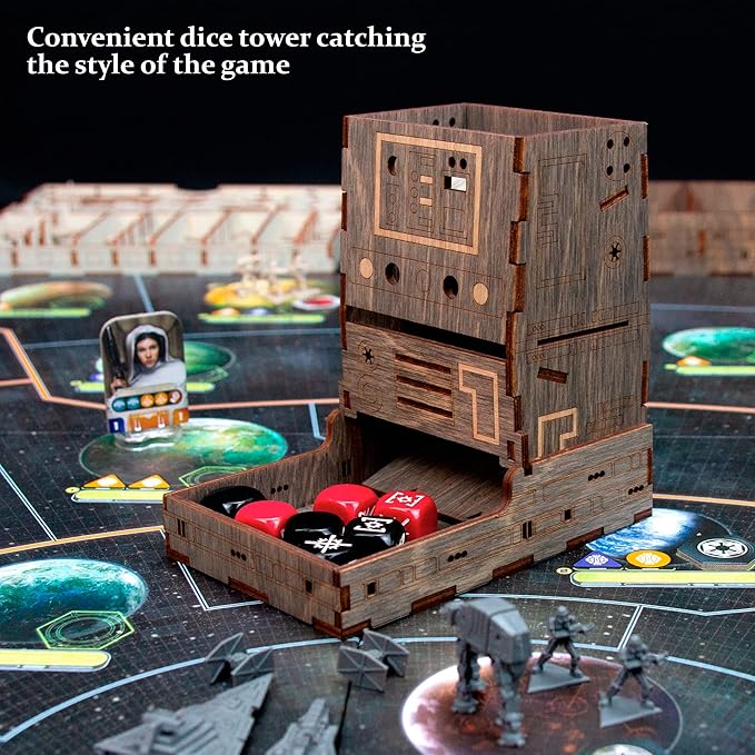 Smonex Wooden Organizer Compatible with Star Wars: Rebellion Board Game and Rise of The Empire Expansion - Board Game Insert Made with Two Thematic Colors