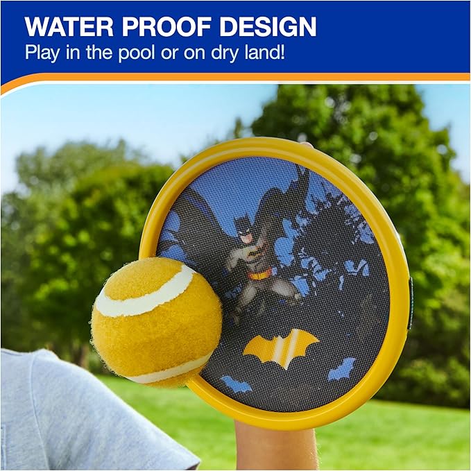 Swimways DC Batman Catch Game, Swimming Pool Accessories & Kids Outdoor Toys, DC Batman Party Supplies & Yard Games for Kids Aged 4 & Up