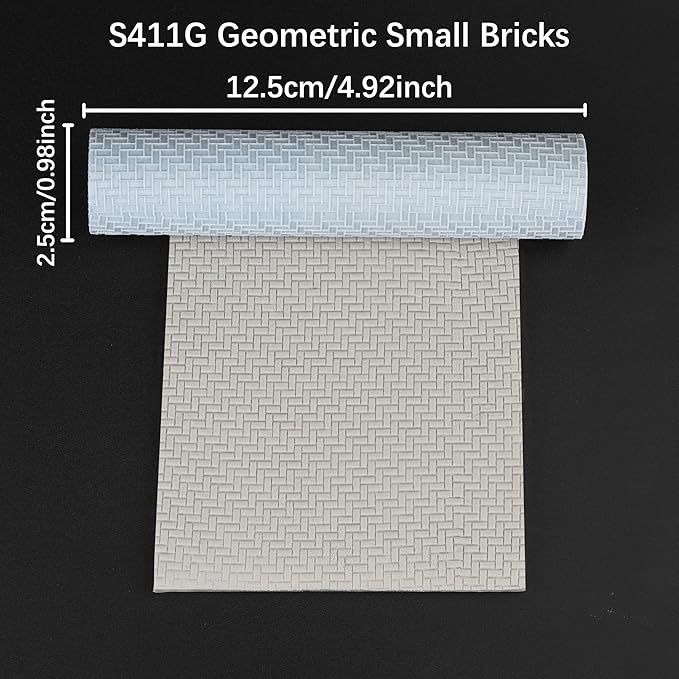 AUSPDICE Texture Roller - RPG Terrain and Board Game Accessory for DND Miniatures and Tabletop RPG Games S411-G Geometric Small Bricks