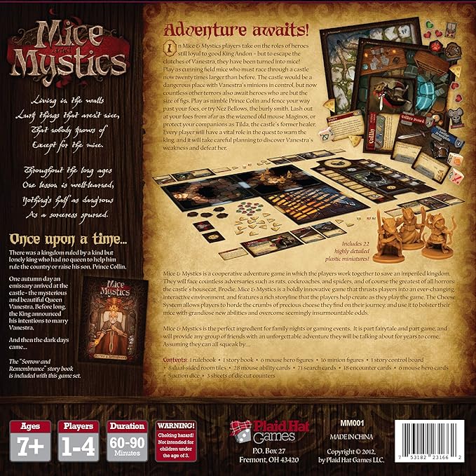 Mice & Mystics Board Game | Cooperative Adventure | Strategy | Fun Family Game for Adults and Kids | Ages 7+ | 2-4 Players | Average Playtime 90 Minutes | Made by Plaid Hat Games