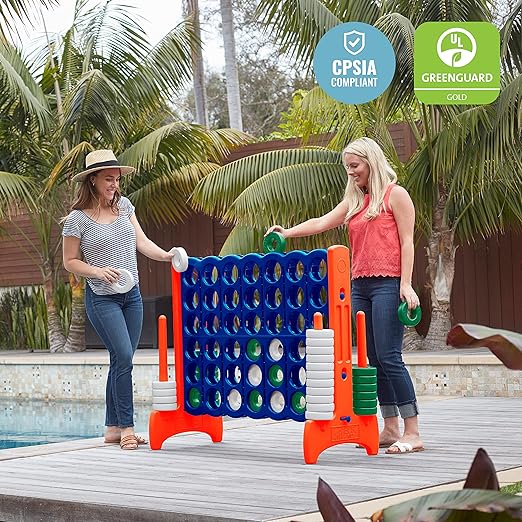 ECR4Kids Jumbo 4-to-Score, Giant Game, Blue/Orange, 1