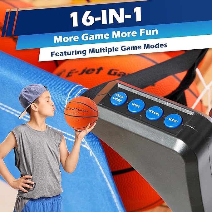 Arcade Basketball Game, Basketball Gifts for Boys Girls Kids Children, Youth & Teens | 16-in-1 Games, Birthday Christmas Party, Blue, EIR047332023