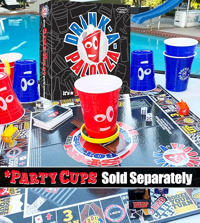 The Ultimate Party Drinking Game for Adults - The Board Game That Combines Beer Pong, Flip Cup, Kings Cup, Drinking Card Games & More Fun Challenges!