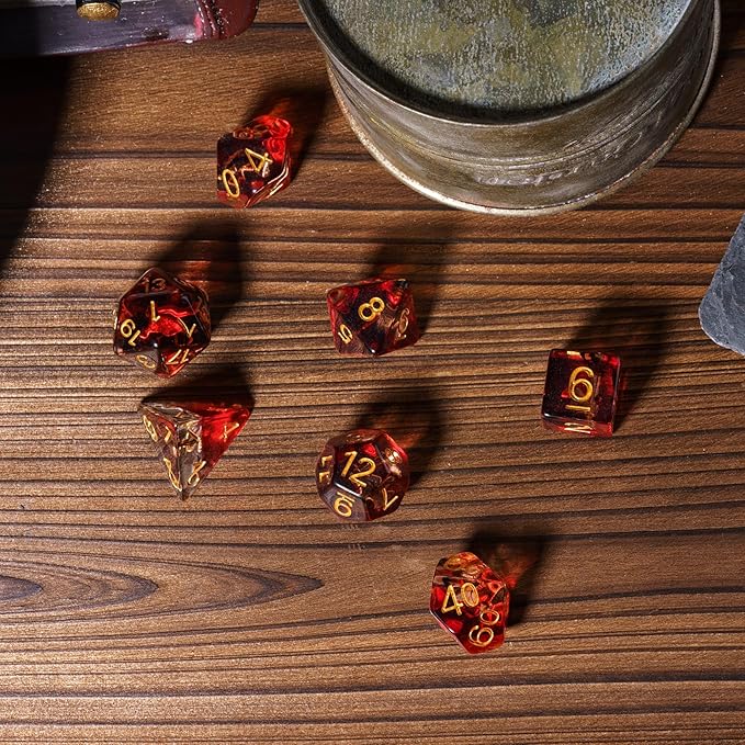 UDIXI 7PCS Polyhedral Dice Set, 7-Die DND Dice Set Filled with Axe for Role Playing Games as Dungeons and Dragons RPG Table Games?D&D (Barbarian)