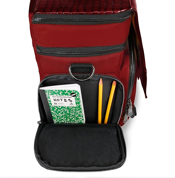 ENHANCE Travel Bag for DND Collector's Edition, Bag Compatible with Dungeons and Dragons, Battle Mat Holder, Dice Pockets and Accessories, Carry 4-8 Books (Red Dragon)
