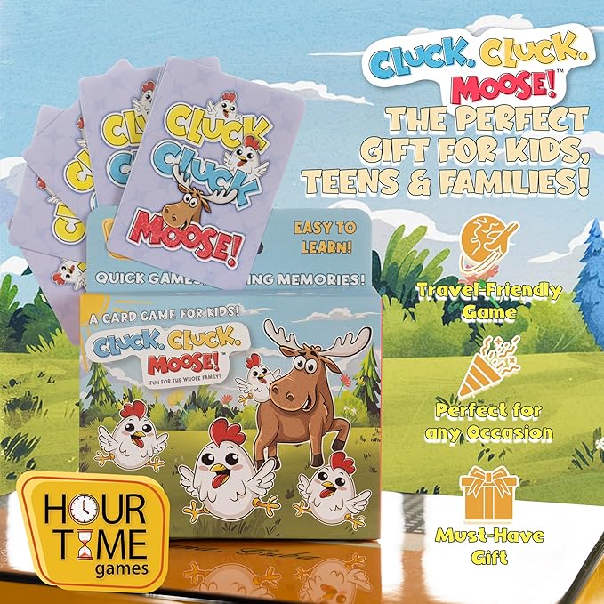 Cluck Cluck Moose – Hilarious Animal-Themed Card Game for a Fun Family Game Night, Easter Games for Family Reunion Gift Ideas, & Easter Basket Party Stuffers for Ages 4+