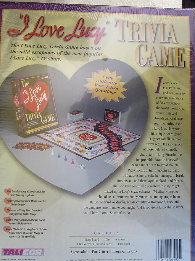 Talicor I Love Lucy Trivia Game