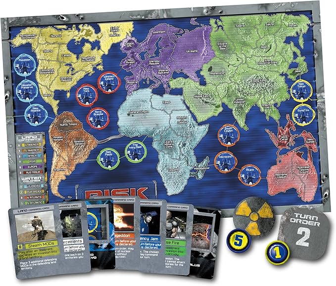Renegade Game Studios: Risk 2210 A.D. - Risk Gameplay, New Twists, Mechs, Underwater & Moon Locations, Commanders, Ages 10+, 2-5 Players, 240 Min, Upadated with New Graphics and Rules