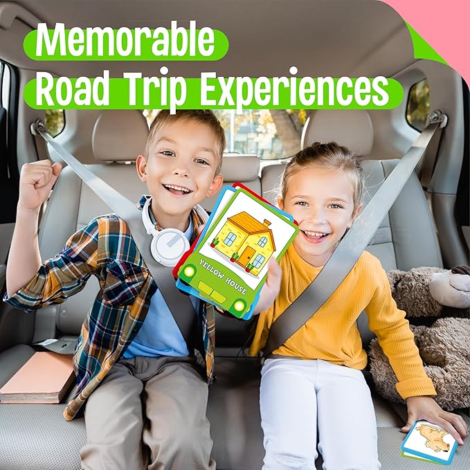 SpriteGru 50PCS Travel Scavenger Hunt Card Game, Road Trip Car Games Fun Eye Find & Seek Card Game Funny Activity for Activities for Family Vacations, Road Trips and Car Rides, Ages 4 and Up