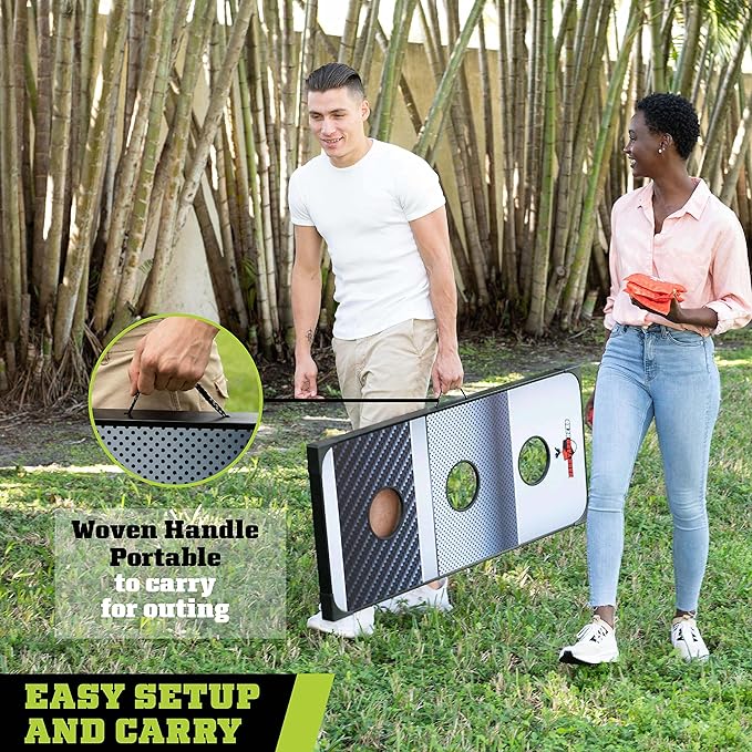 Backyard Hero 2-in-1 Cornhole Toss and Washer Toss Game – 48” Tailgate Boards with Bean Bags – Durable, Portable Set for Game Day & Outdoor Fun