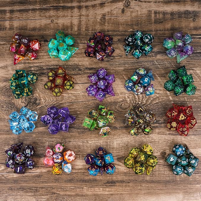 7PCS DND Dice Set,Handmade Sharp Edge Dice Set Mystery Blind Box D&D RPG Polyhedral Resin Dice,for Dungeons and Dragons TTRPG Games Roleplaying Games Pathfinder