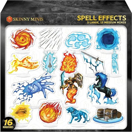 Spell Effects Gift Collection D&D Miniatures for Dungeon Masters - 2D D&D Compatible Miniatures - Durable Acrylic DND Minis - Double-Sided D&D Figures- Fantasy RPG Accessories & DND Gifts