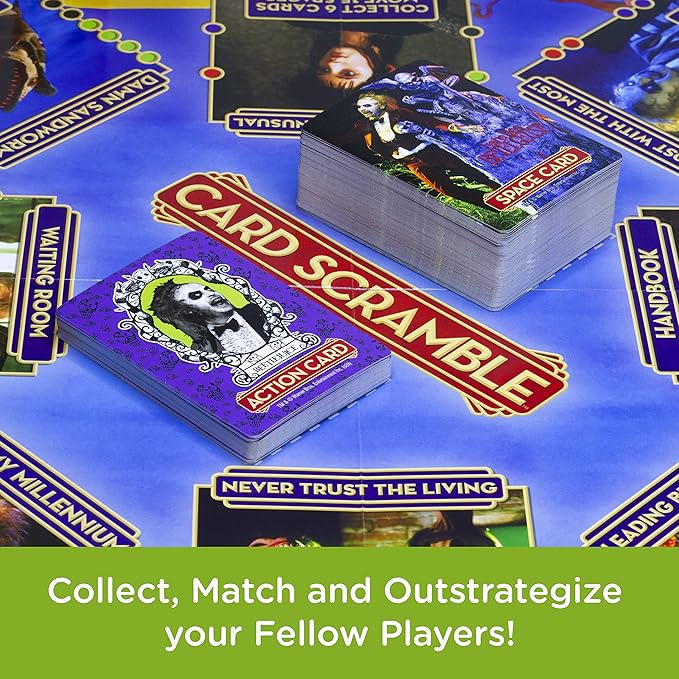 AQUARIUS Beetlejuice Card Scramble Board Game - Fun Family Party Game for Kids, Teens & Adults - Entertaining Game Night Gift - Officially Licensed Merchandise