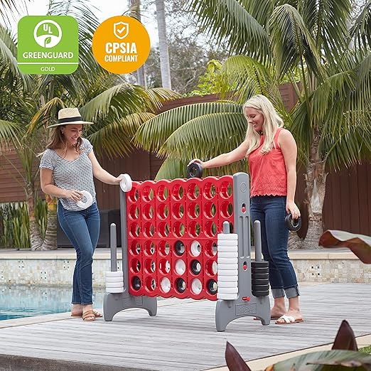 ECR4Kids Jumbo 4-To-Score, Giant Game, Red/Grey