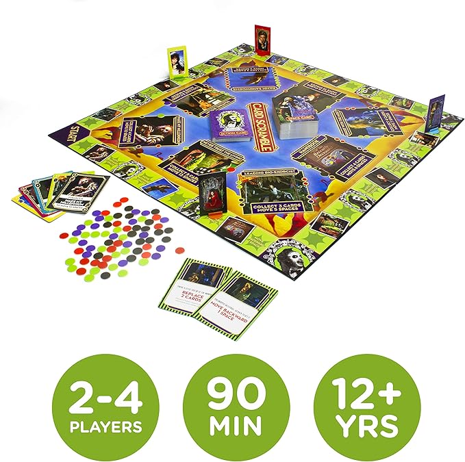 AQUARIUS Beetlejuice Card Scramble Board Game - Fun Family Party Game for Kids, Teens & Adults - Entertaining Game Night Gift - Officially Licensed Merchandise