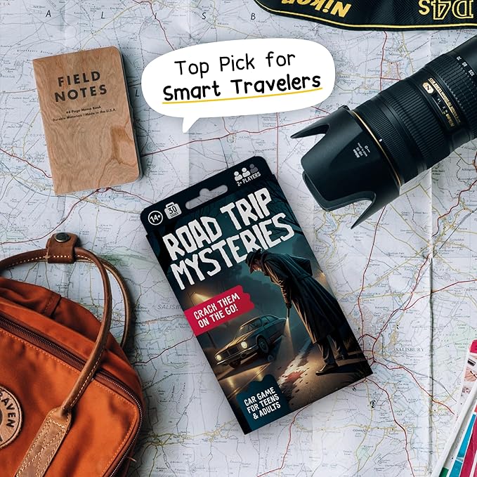 WELL BALANCED Road Trip Mysteries - Car Game for Adults & Teens, Road Trip Travel Essentials