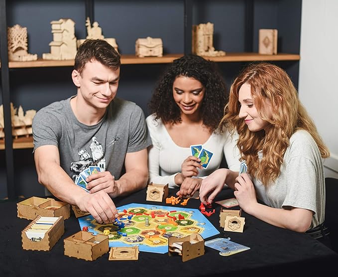 TowerRex Organizer Compatible with Catan Board Game and Cities and Knights, Seafarers Expansions, Storage Insert, Accessories Upgrade