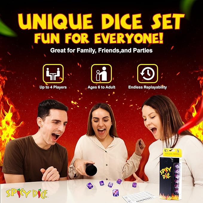 Purple: The Ultimate Family Dice Game – Pearlized Colored Dice with Cheat Sheet and Silkscreened Pouch for Strategic Fun and Unforgettable Game Night Excitement!