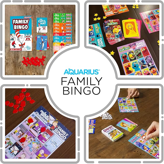 AQUARIUS Cat in The Hat Family Bingo Game - Fun Family Party Game for Kids, Teens & Adults - Entertaining Game Night Gift - Officially Licensed Merchandise