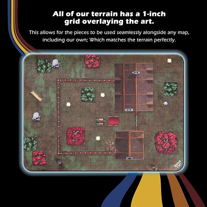 DUNGEON CRAFT: Walls Pack 2D Terrain Set ttrpg