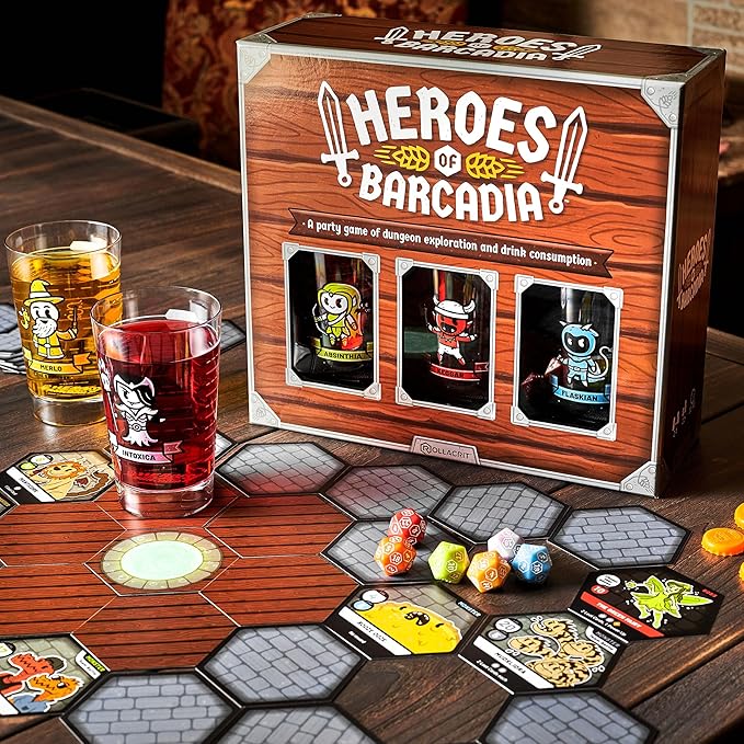 Board Game: A Dungeon Exploration Drinking Games | Compete with The First Ever Liquid Life Battle Damage System Board Games for Adults | DND Gameplay with DND Dice and Drinks!