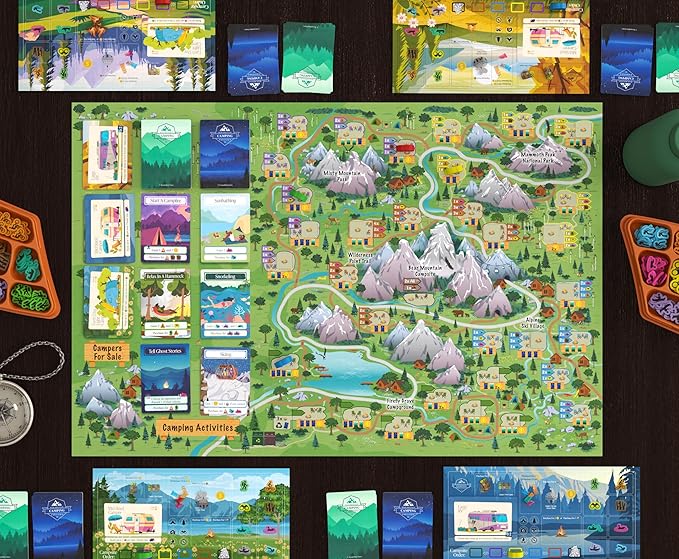 Bear Mountain Camping Adventure Board Game | Family Game for Young Camping Fans and Adults | Easy to Learn | Ages 10+ | for 1-4 Players | Perfect for Outdoor Enthusiasts