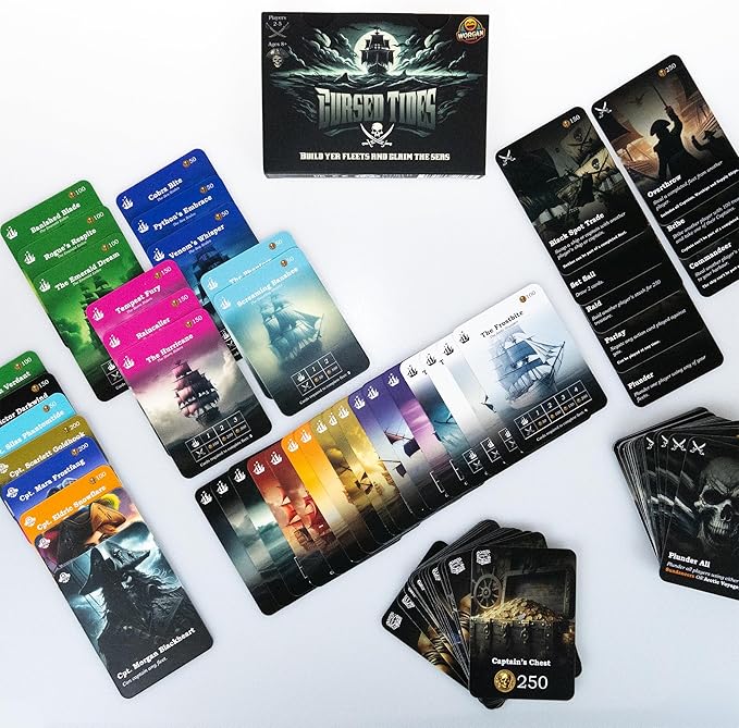 Cursed Tides - Strategy Card Game | Fun for Kids, Teens & Adults | 2-5 Players | Ages 8+ | Quick 15-Minute Gameplay